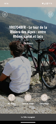 Android application Le Vélo voyageur screenshort
