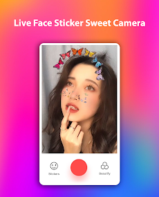 Live Face Sticker Sweet Camera Offlineのおすすめ画像2