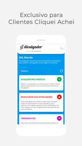 Android application Divulgador de Empresas do Cliq screenshort