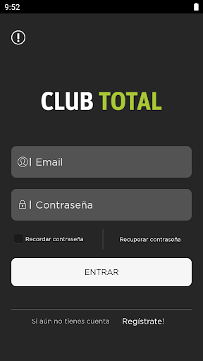 Android application Club Total screenshort