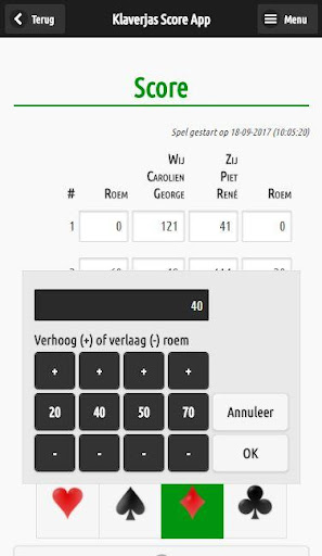 Klaverjas Score App Screen 3