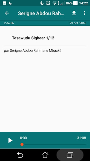 Android application Xam-xam S Abdu Rahmane Mbacké screenshort