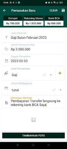 Keuangan Pribadi ku Screen 3