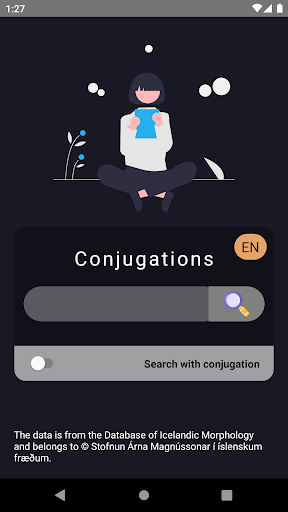 Android application Icelandic Conjugation screenshort