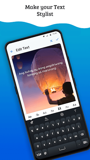 Write Filipino Text on photo Screen 3