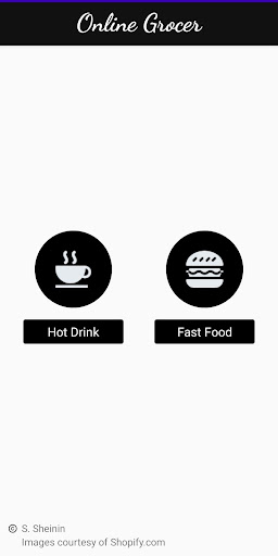 Android application Online Grocer Demo screenshort