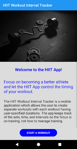 Android application High Intensity Training Applic screenshort