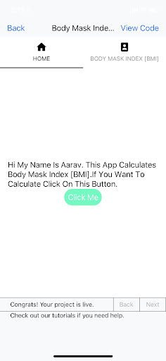 Body Mass Index [BMI] Finder Screen 3