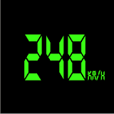 Digital neon speedometer icon