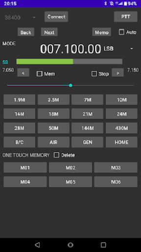 Android application FT-817 Remote screenshort