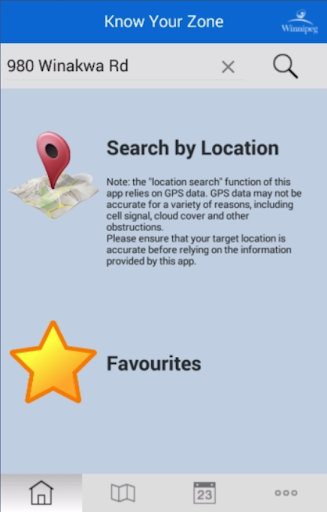 Android application Winnipeg - Know Your Zone screenshort