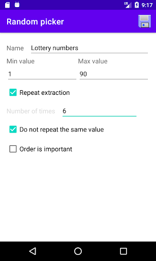 Random picker Screen 2