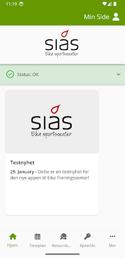 Android application Eika Sportssenter screenshort