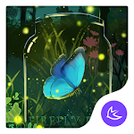 Cover Image of Download Green glitter firefly forest A  APK