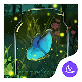 Green glitter firefly forest APUS stylish theme icon