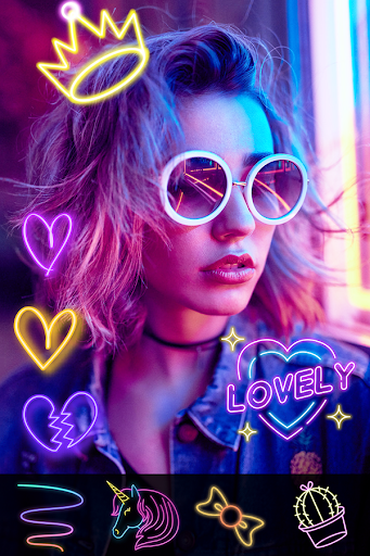 Android application Neon effect camera: spiral art screenshort