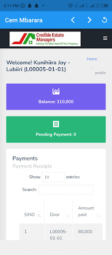 Android application Credible Tenant Mbarara screenshort