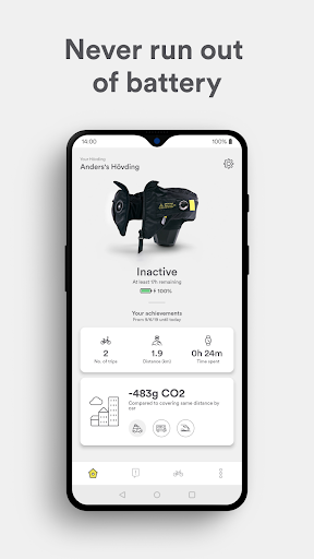 Android application Hövding screenshort