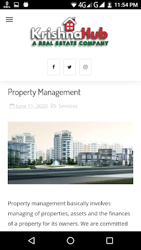 Krishna Hub - a real estate co Screen 2