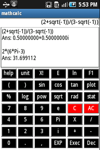 Android application Math Calculator screenshort