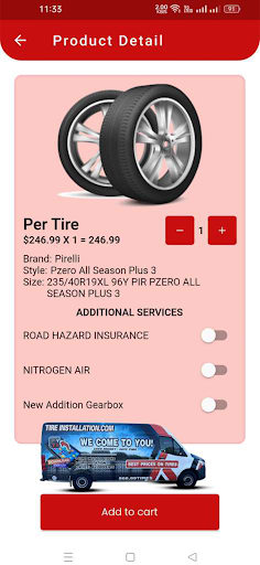 Tire Installation Screen 2