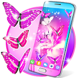 Pink butterfly live wallpaper icon