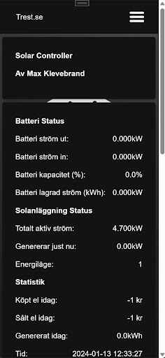 Trest Solar Controller Screen 2