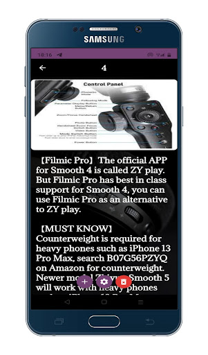 Gimbal zhiyun smooth 4 guide Screen 3