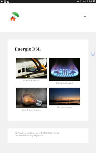 Android application Strom, GAS, DSL Vergleich screenshort