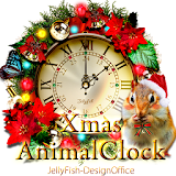 可愛いリスのクリスマスアナログ時計ウィジェット icon
