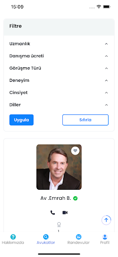 Android application AvukatAcil screenshort