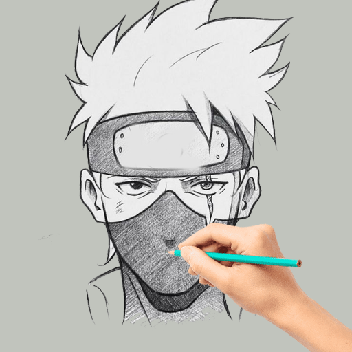 Kakashi! Veja passo a passo como desenhar o personagem fácil!