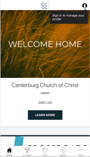 Android application Centerburg Church screenshort