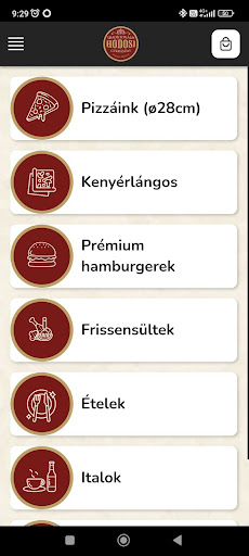 Android application Hodosi Pizzéria screenshort