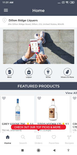Android application Dillon Ridge Liquors screenshort