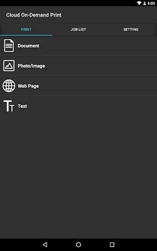 Android application Cloud On-Demand Print screenshort