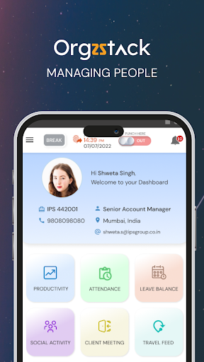 Android application Orgzstack screenshort