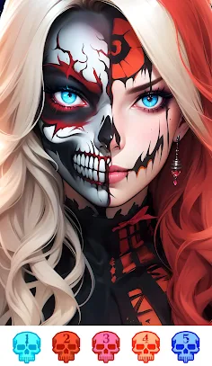 Dark Skeleton Color by number - Screenshot 1