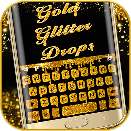 Gold Glisten Drops Keyboard Th  Icon