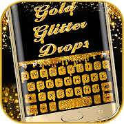 Gold Glisten Drops Keyboard Theme