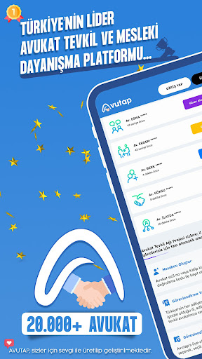 Android application AVUTAP - Avukat Tevkil Ağı screenshort