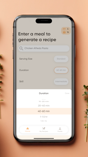 DigiDish - AI Recipe Generator Screen 2
