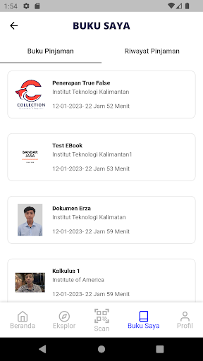 Android application Perpustakaan ITK screenshort