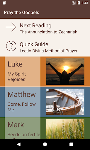 Android application Pray the Gospels screenshort