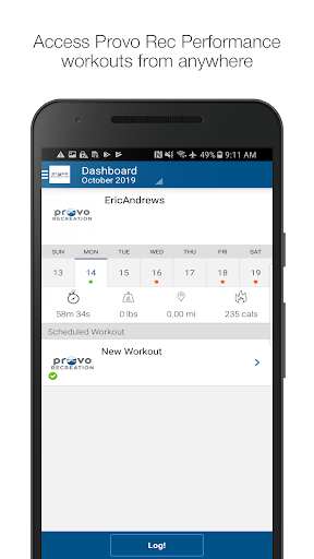 Android application Provo Rec Performance screenshort