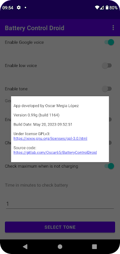 Battery Control Droid Screen 3