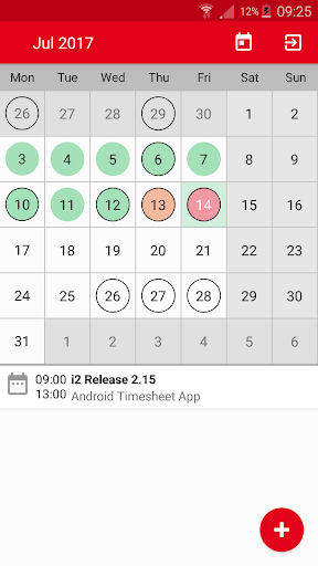 Android application Paprika Timesheet screenshort