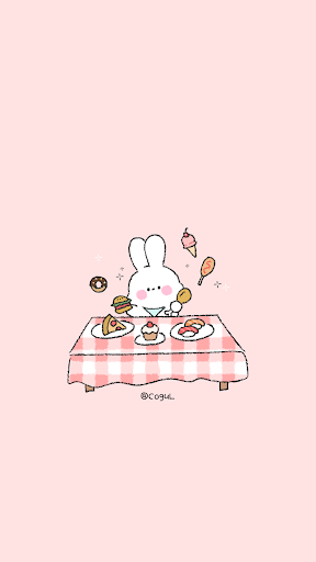 Android application 카카오톡 테마 - 먹보 바니_피치 screenshort