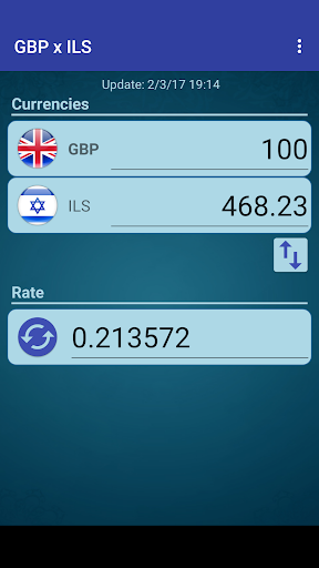 Android application Pound GBP x New Israeli Shekel screenshort