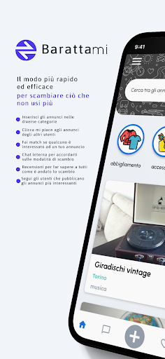 Android application Barattami: swap and savings screenshort